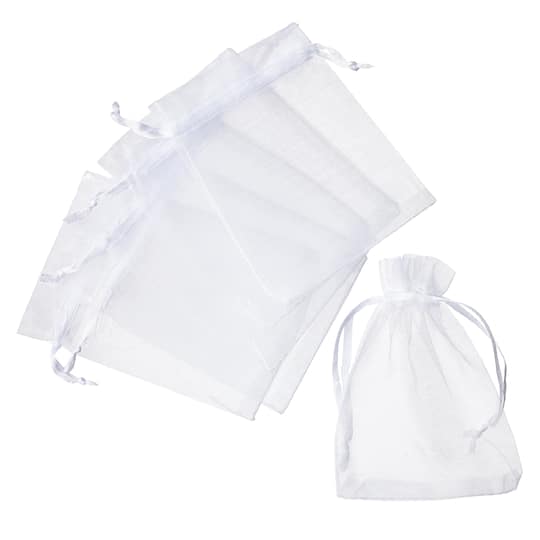 12 Packs: 12 ct. (144 total) Small White Organza Favor Bags by Celebrate It&#x2122; Occasions&#x2122;